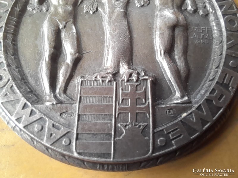 25 . Sports medal, award, plaque. M.U.Sz.B.É. Water Polo 1929. 50mm 44.3g. Ag silver. Lb striker.