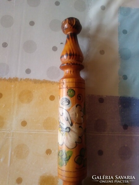 Old painted giant carved wooden pencil