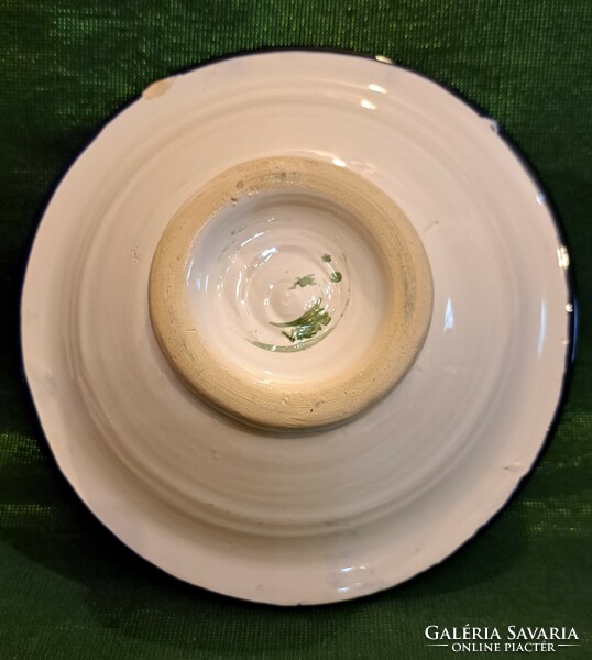 Virágos kerámia tányér (M3689)