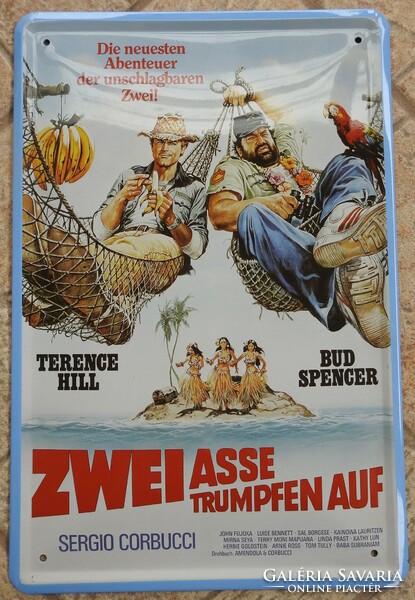 Bud Spencer és Terence Hill zománckép plakátkép- zománc kép filmplakát - zománctábla