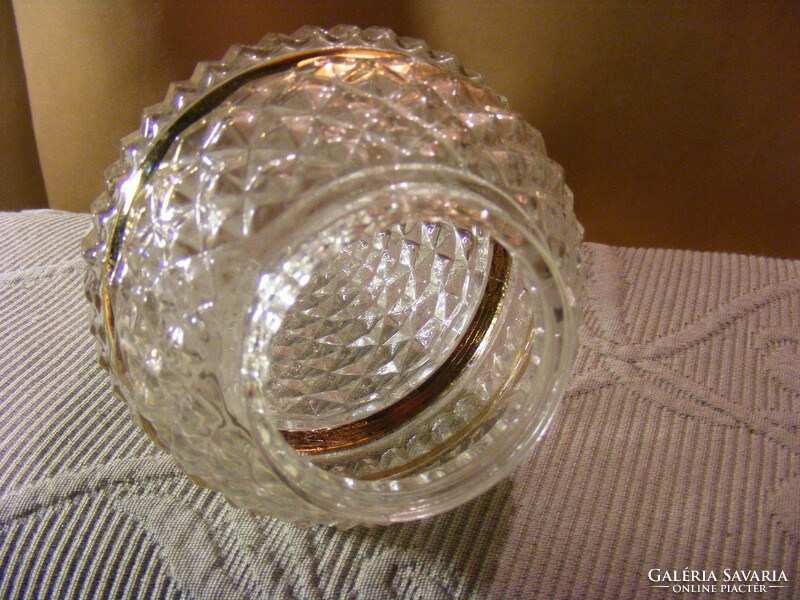 Electric kerosene lamp glass shade with gilded edge 45 mm