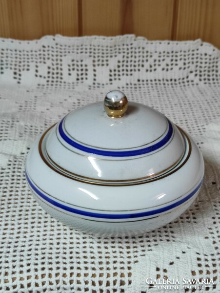 Drasche Budapest antik art deco fedeles porcelán cukortartó bonbonier vagy ékszer tartó