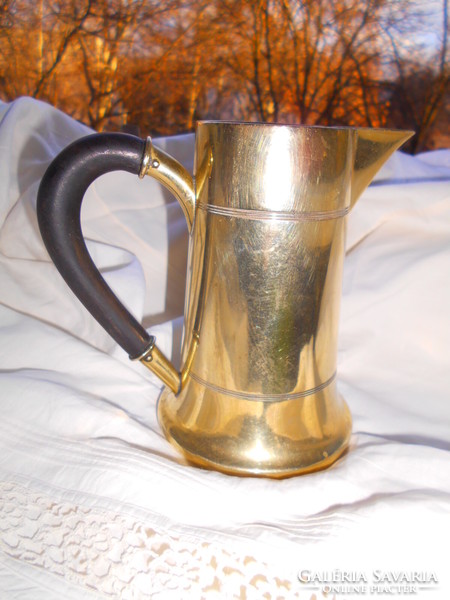 Art deco pouring jug with traces of old silver plating with vinyl handle 1920s
