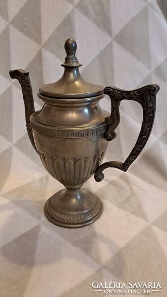 Antique pewter jug and sugar bowl set (l3701)