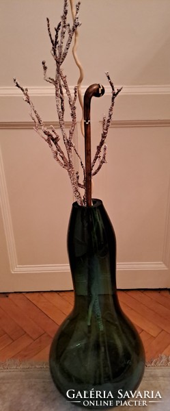 Art deco 65cm magas zöld üveg padló váza 11 kg