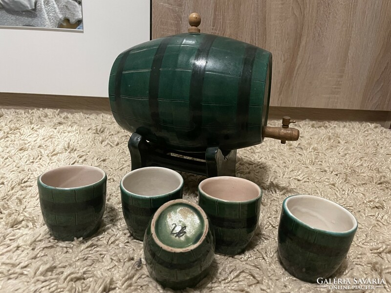 Glazed ceramic barrel set