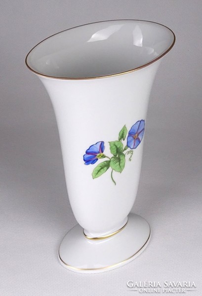 1M851 Herendi virág mintás porcelán váza 18 cm