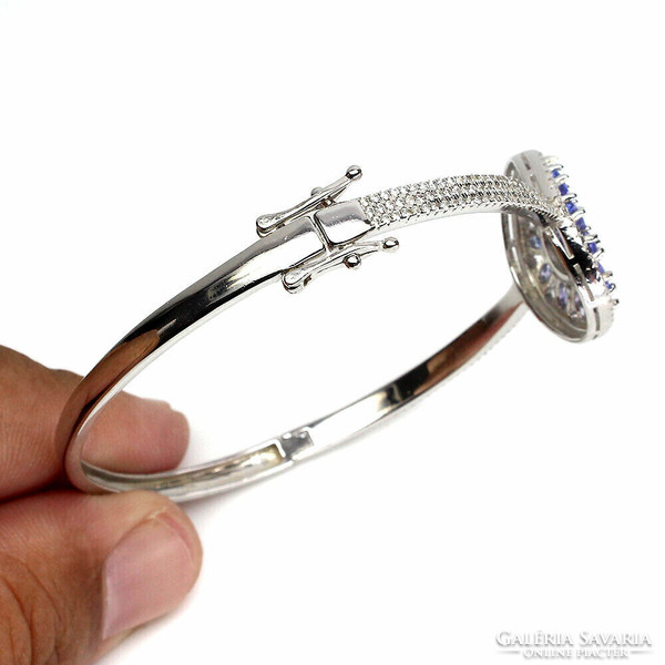 Year-end sale! 925 sterling silver bracelet with genuine tanzanite gemstone