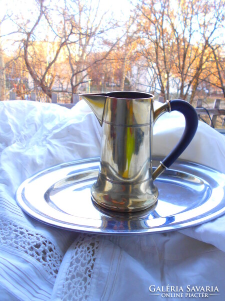 Art deco pouring jug with traces of old silver plating with vinyl handle 1920s