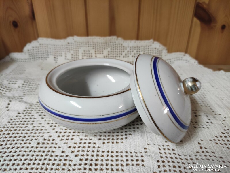 Drasche Budapest antik art deco fedeles porcelán cukortartó bonbonier vagy ékszer tartó