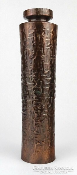 1M935 Dömötör László: industrial bronze vase 27 cm