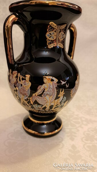 Antique Greek patterned ceramic vase (m3713)