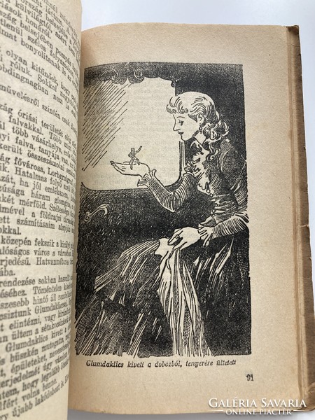 Gulliver utazásai - rajzokkal gazdagon illusztrált antik könyv