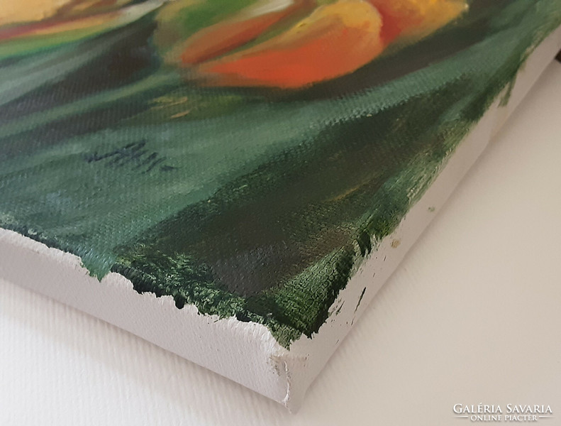 Galina Antiipina: tulips, oil painting, canvas. 40X40cm