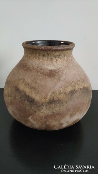 West germany fat lava vase, brown