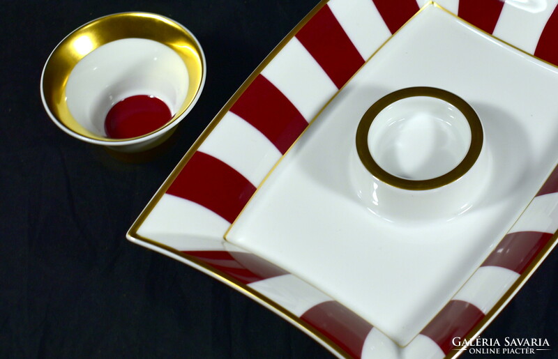 Meseszép limoges porcelán " dizájner " desszertes mártogatós porcelán tál