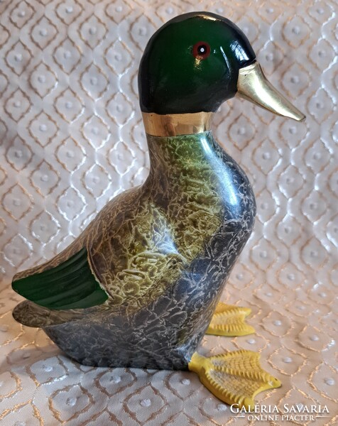 Large painted copper duck, wild duck statue 2 (m3737)