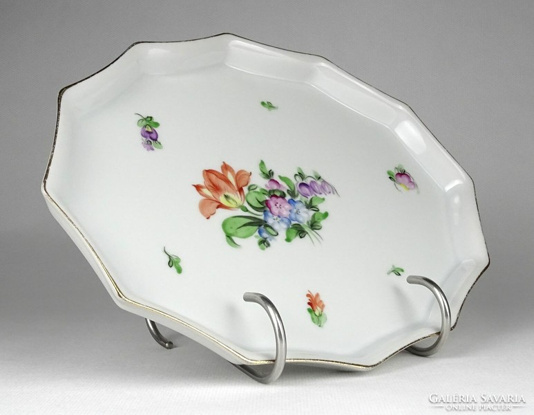 1M856 old square tulip serving bowl from Herend 18 x 23 cm