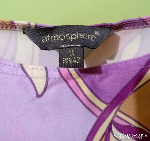 Atmosphere purple-beige round neck sleeveless blouse 14/42