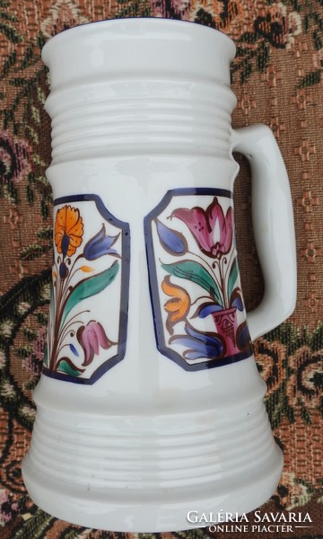 Alföldi tulipánmintás porcelán kupa - nagy sörös korsó