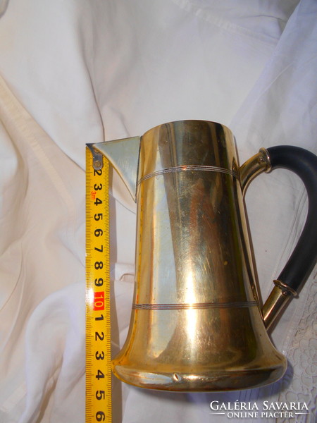 Art deco pouring jug with traces of old silver plating with vinyl handle 1920s