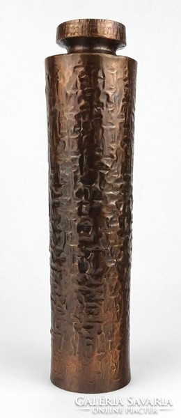 1M935 Dömötör László : Iparművészeti bronz váza 27 cm