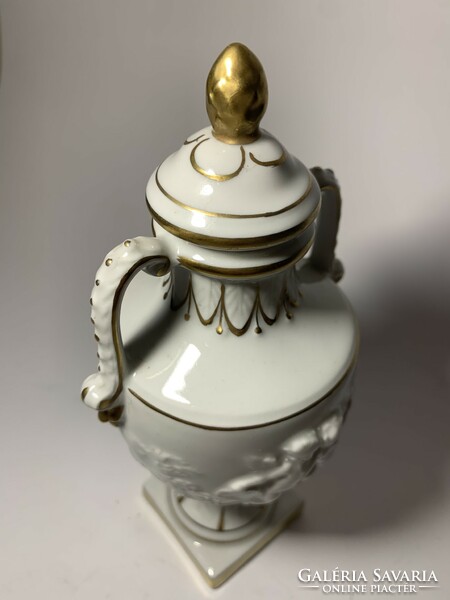 Empire porcelain urn with putto figures