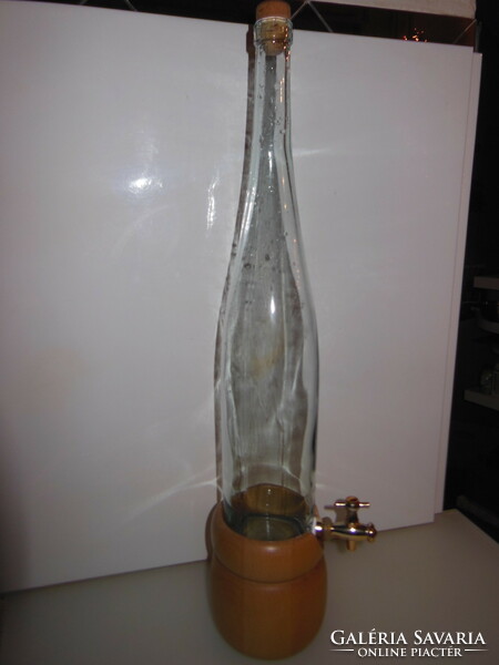 Drink holder - with tap - 1.5 l - 58 x 11 cm - landbrand manufaktur - hardwood - flawless