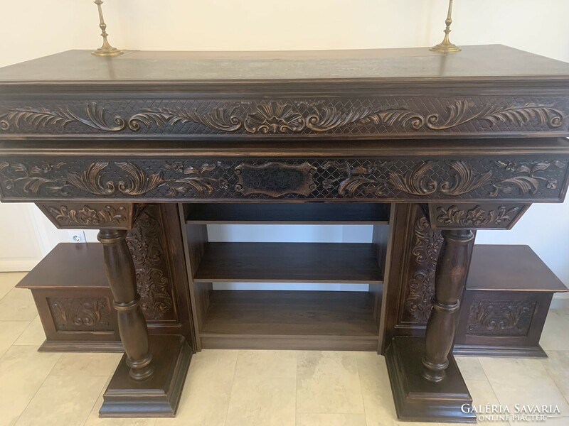 Monumental ornate wooden fireplace frame for castles and mansions!