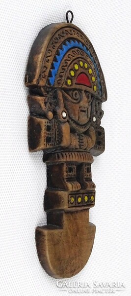 1M822 Central American ceramic totem tree ornament 14 cm