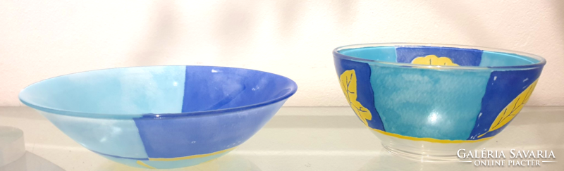 2 French glass bowls, together 1500 ft