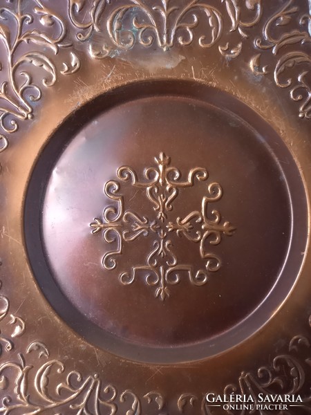 Vörösréz perzsa mintás fali tányér