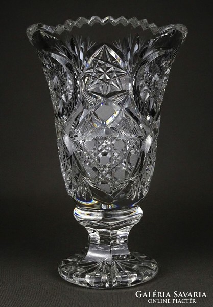 1M886 old thick-walled crystal vase flower vase 22.5 Cm