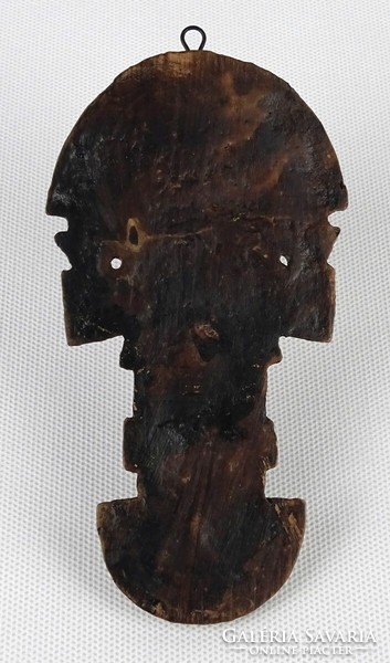 1M822 Középamerikai kerámia totem faidísz 14 cm