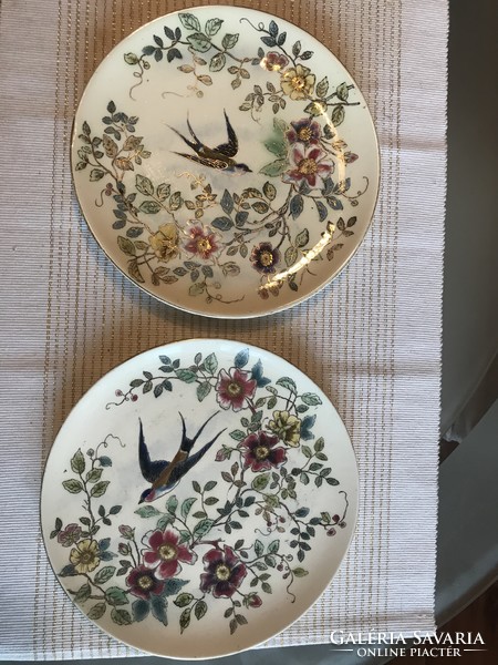 Pair of antique decorative plates, Art Nouveau design, rudolf ditmar znaim, Czech