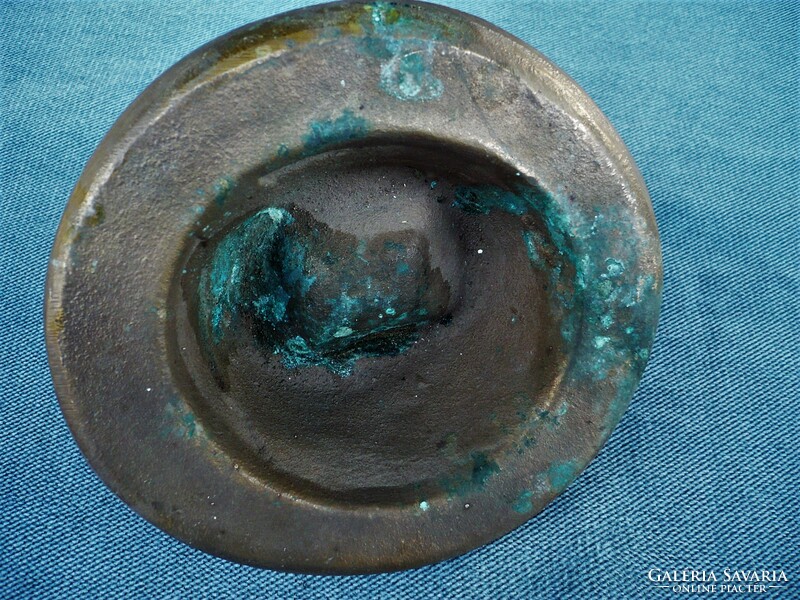 Large, heavy cast copper hat-shaped ashtray