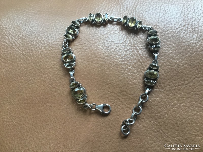 Silver bracelet with citrine