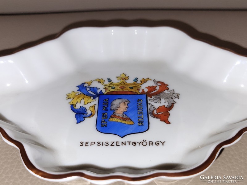 Antique Herend bowl with the coat of arms of György Sepsiszent, 1943, Transylvania, Székelyland