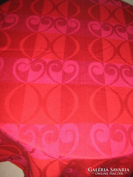 Beautiful vintage red-magenta woven curtain