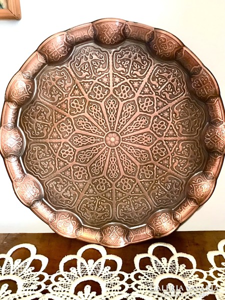 Showy red copper tray