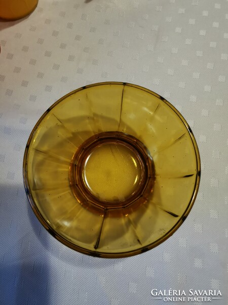 Beautiful amber colored glass bonbonier, candy holder bottom