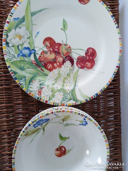 Cherry - gien ceramic plates / 4 persons