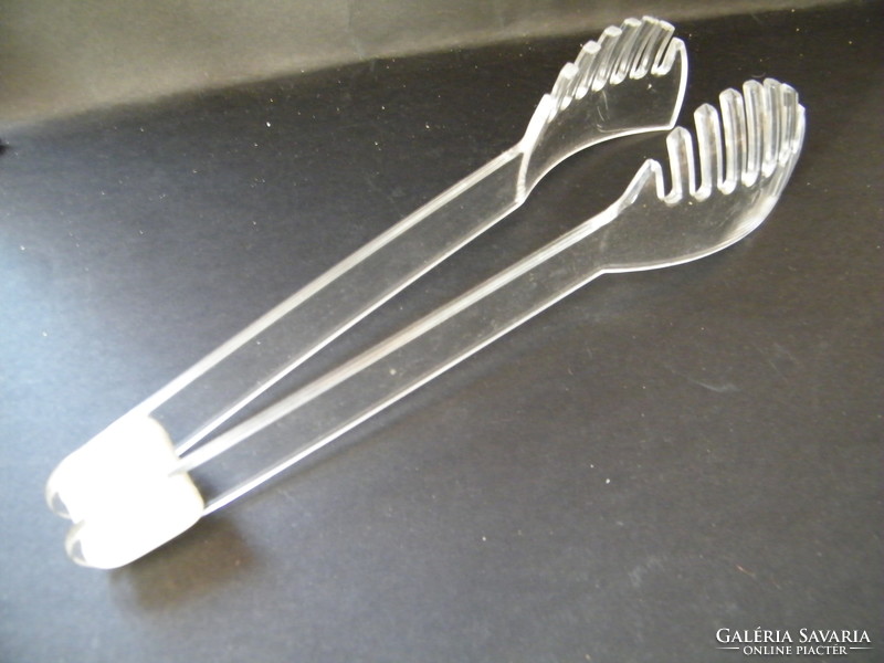Vintage guzzini design with acrylic serving tweezers