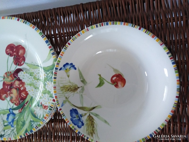 Cherry - gien ceramic plates / 4 persons