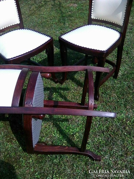 4 completely renovated josef hoffmann - thonet v. Pancota dining chairs