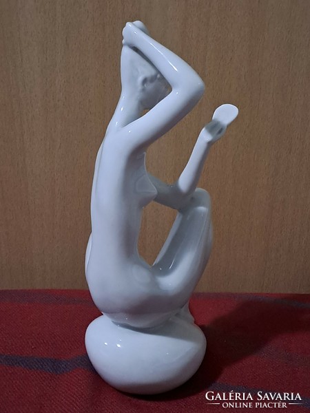 János Zsolnay Turkish art deco female nude combing (white)