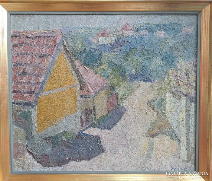 János Gyelmis Lukács (1899-1979): Solymár landscape - gallery oil painting