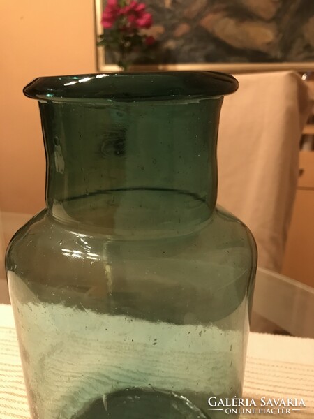 Zöld huta üveg uborkás üveg bükki hutából