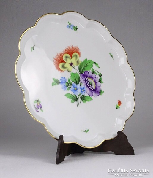 1M857 Herend porcelain hazelnut bowl with floral pattern 17.5 Cm