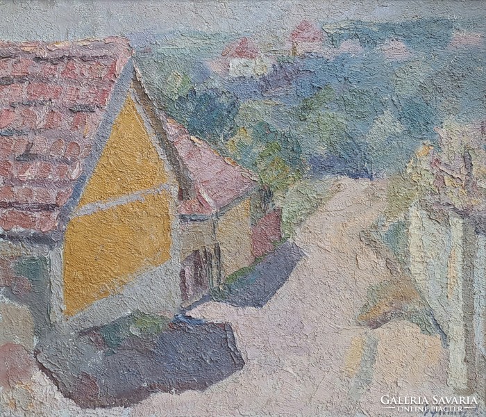 János Gyelmis Lukács (1899-1979): Solymár landscape - gallery oil painting